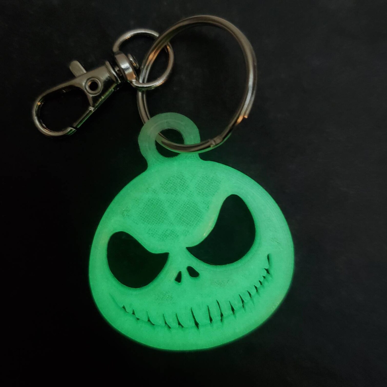 Glow in the Dark Jack Skellington Keychain Bag Clip 3D Printed Etsy
