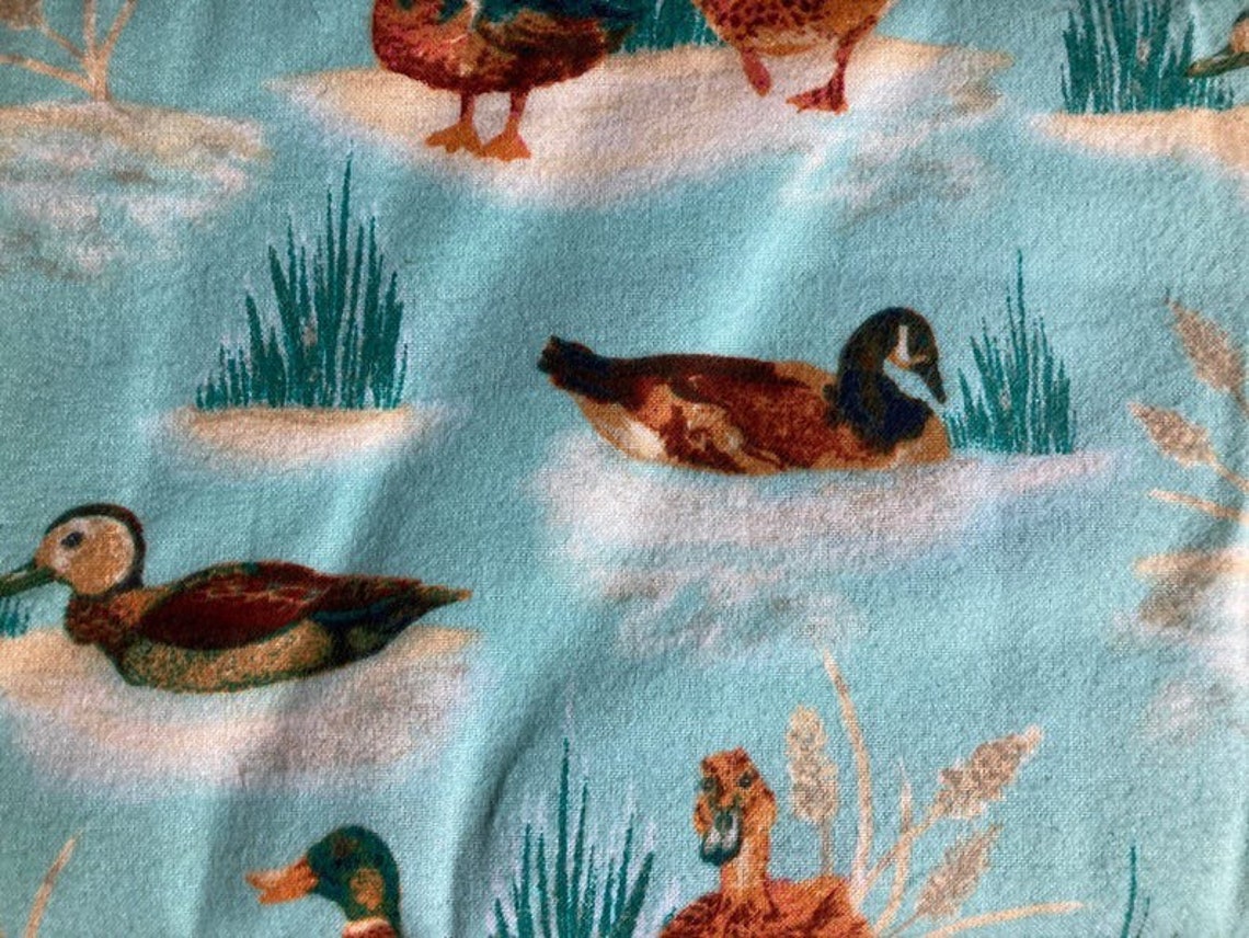 Window Covering or Pillow Cover Ducks Flannel | Etsy