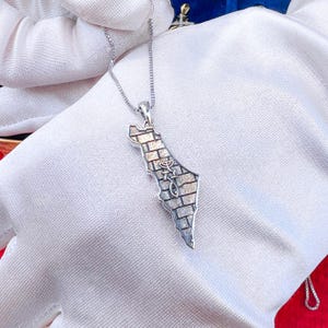 Dual-sided Israel Map Pendant | Jesus, Grafted in & Western Wall Design ...