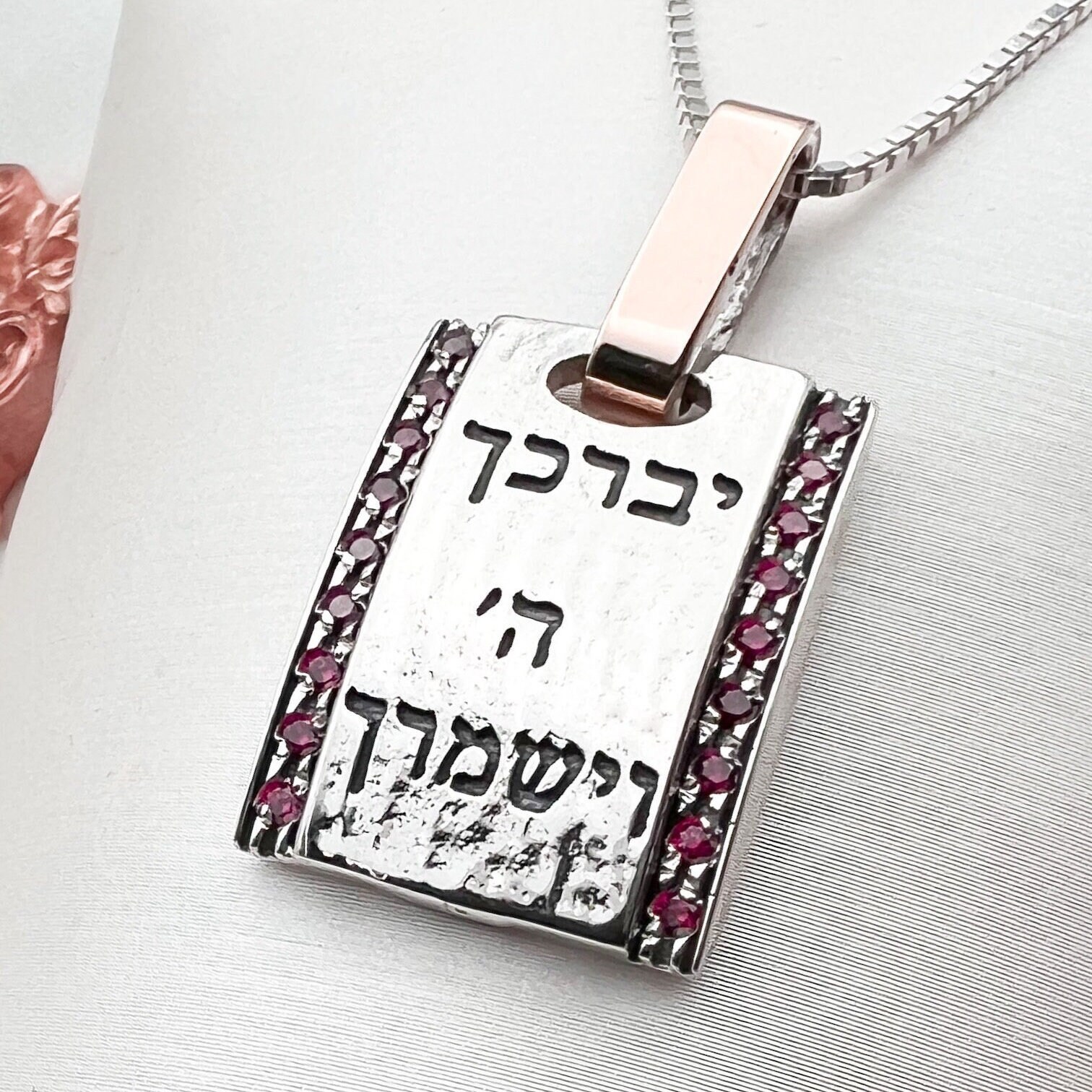 GOD Bless You and Protect You Pendant (silver 925 + 14k Gold