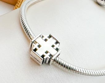 Timeless Jerusalem Cross Charm | Elegant Addition to Pandora Bracelets | Silver 925