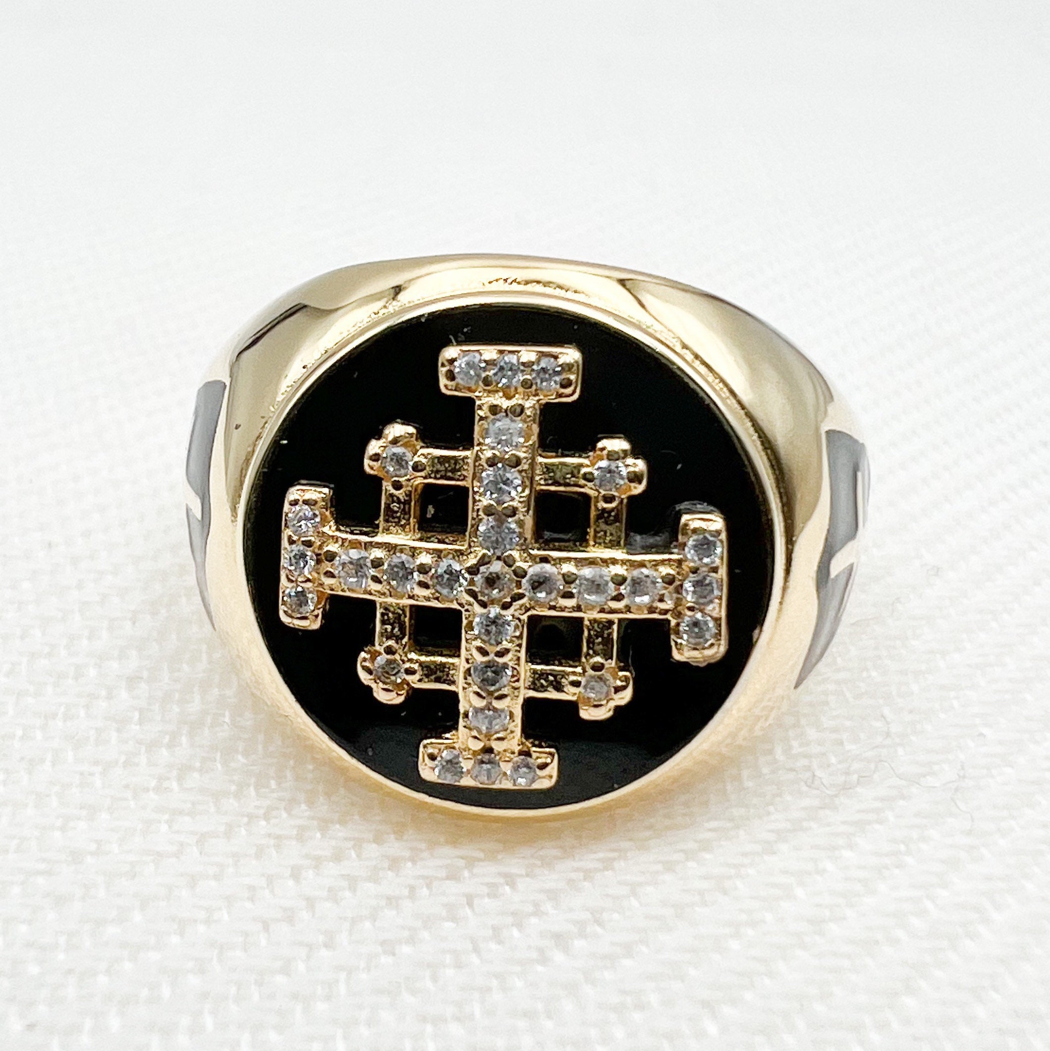 925 Sterling Silver Mens Cross Ring - Rhodium Plated Religious Faith Ring For Men, Hypoallergenic Polished Finish - View #9