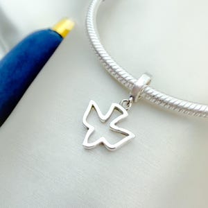 Christian Dove Charm | Holy Spirit Symbol & Peace | Pandora Bracelet Fit | Church Confirmation Gift | 925 Silver