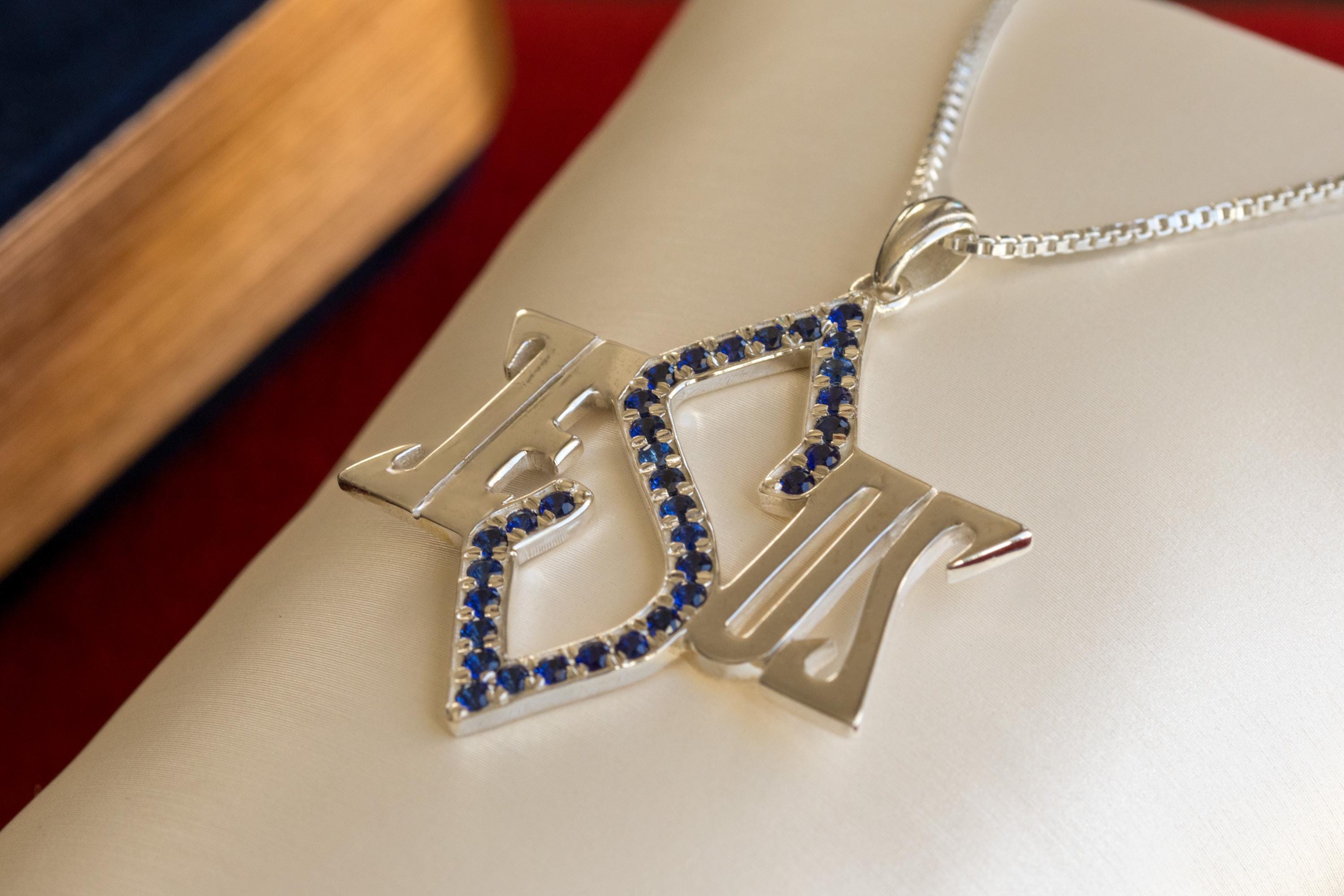 イエスのダビデの星ペンダント | 925シルバーネックレス、ブルー