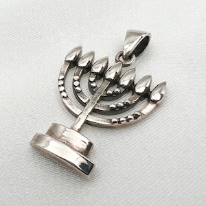 Menorah Of Israel Pendant | Jewish Heritage Necklace | Sterling Silver 925 Menorah & Box Chain for Men and Women