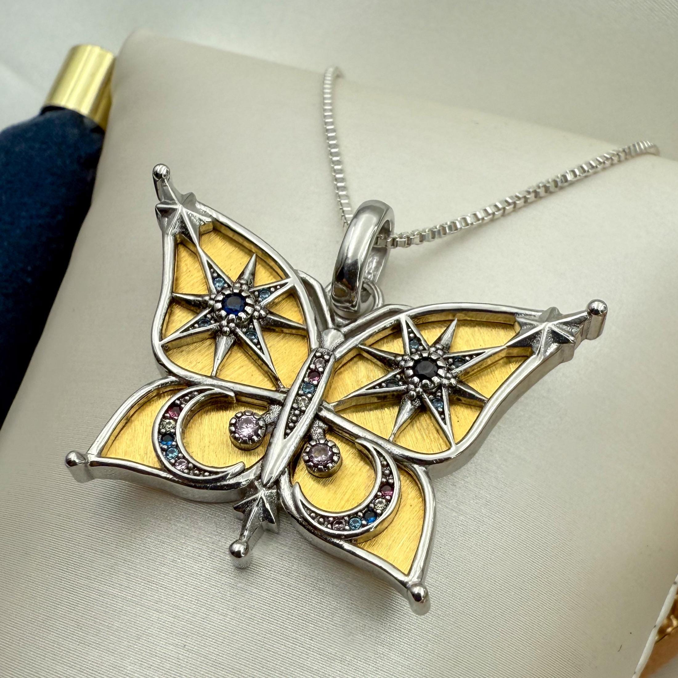 Butterfly Pendant Stars of Bethlehem Design Gold Layer