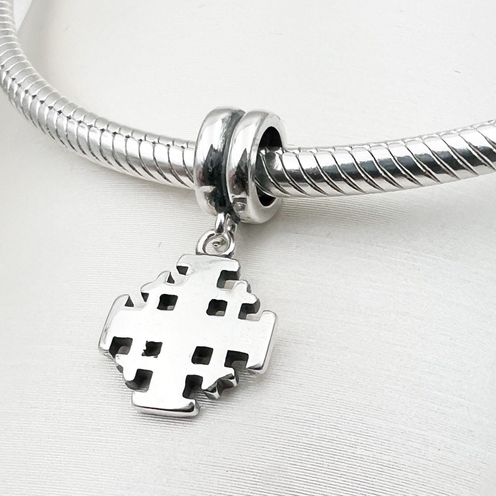 シルバー クロスチャーム ブレスレット チャームブレスレット ステンレス ゴールド シルバー 2連 重ね付け