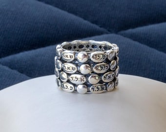 Handmade 925 Silver Ring featuring the 72 Names of God. Custom-sized for perfect fit. Elevate your faith in style!
