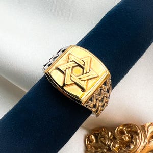 Star of David Men’s Ring | Timeless Symbol of Faith & Style | Premium Sterling Silver and 18k Gold