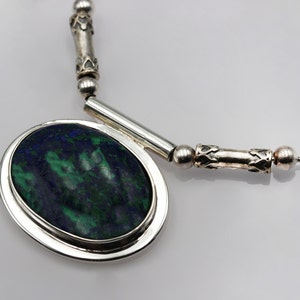 Collier pierre d&#39;Eilat en argent 925/Collier pierre du roi Salomon en argent 925