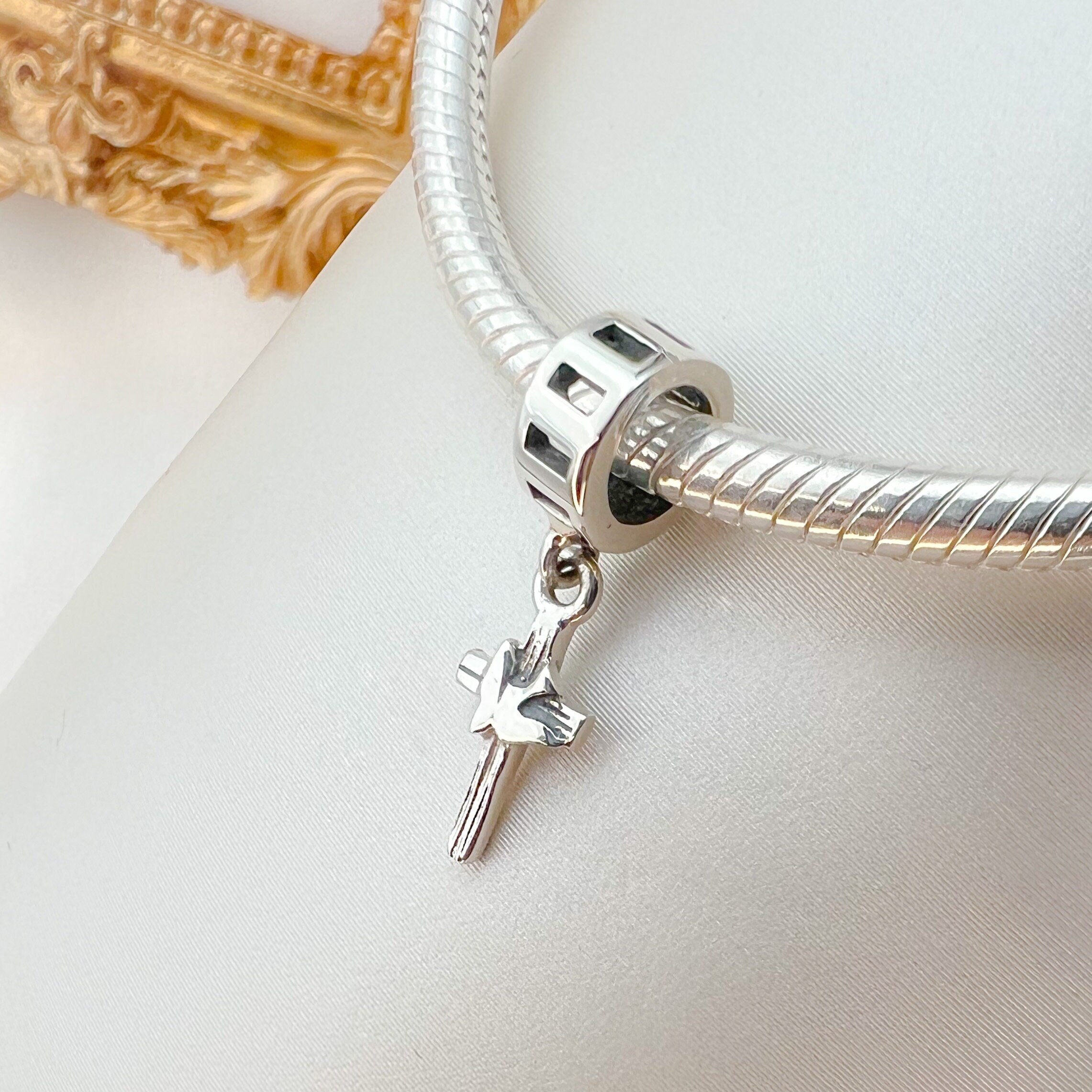 Sacred Elegance Cross With the Holy Spirit Silver 925 Charm