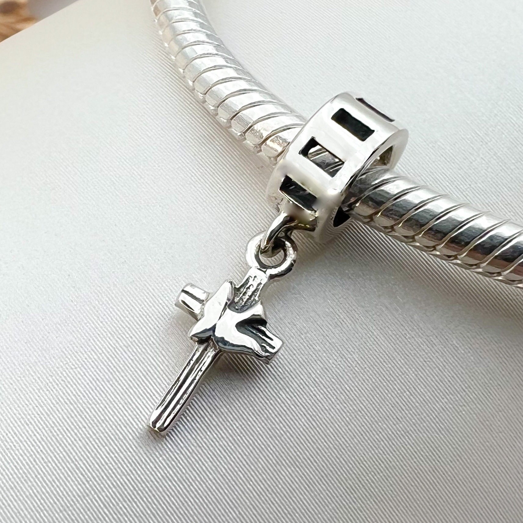 Sacred Elegance Cross With the Holy Spirit Silver 925 Charm