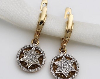 David Star 14k Gold & Diamonds Earrings