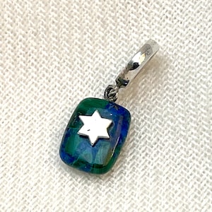 Eilat Stone (king Solomon Stone) with David Star Carm (Silver 925) suitable for Pandora Charm Bracelet
