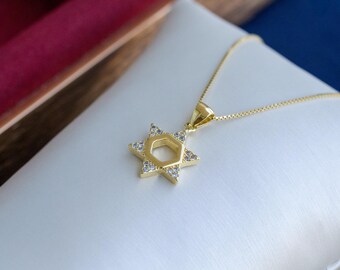 Ciondolo Stella Di David In Ossidiana | Collana Con Esagramma Protettivo | Catena Regolabile In Nylon