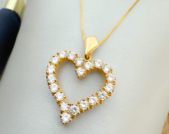 Open Heart Necklace for Women | Zircon Pendant Symbolizing