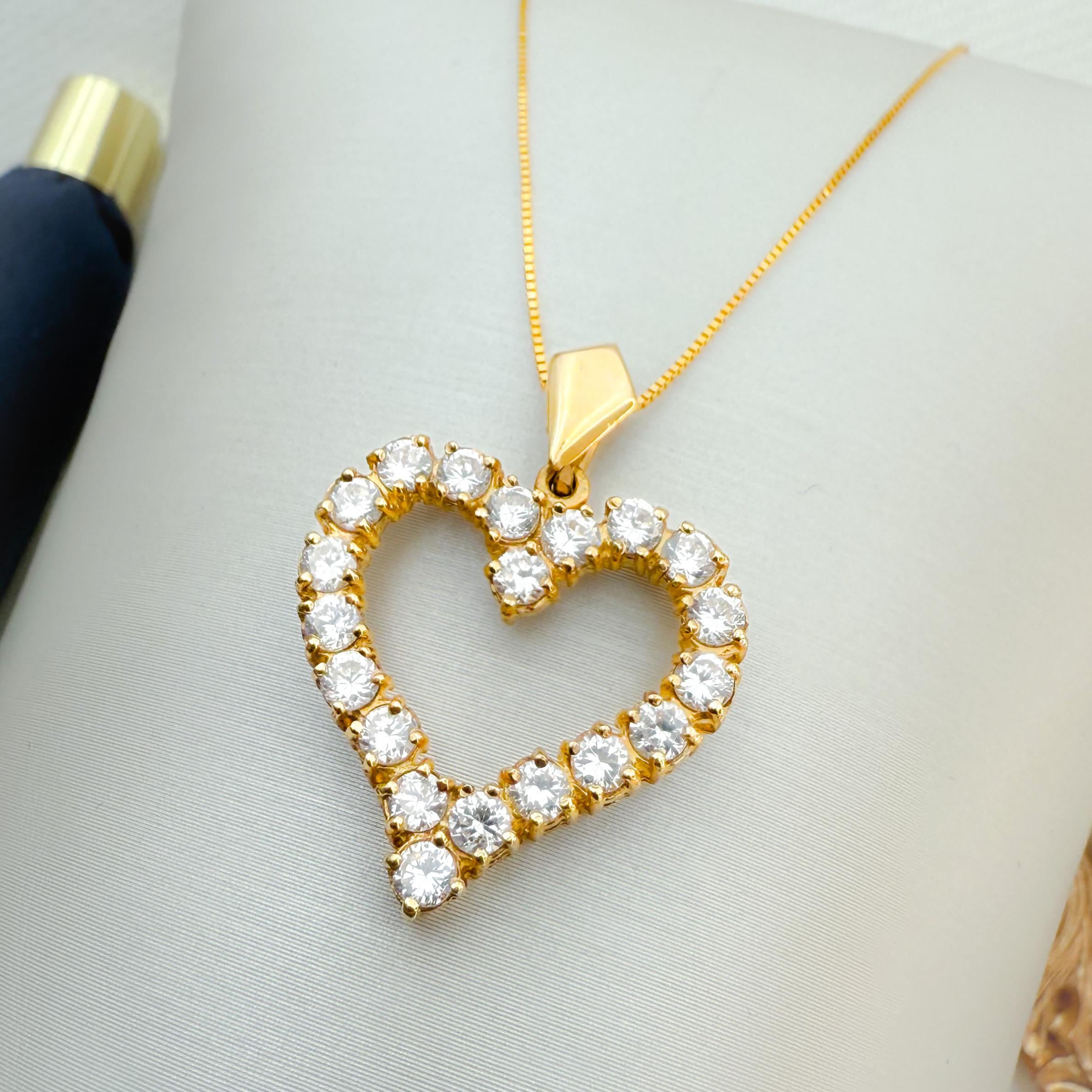 Open Heart Necklace for Women | Zircon Pendant Symbolizing Love