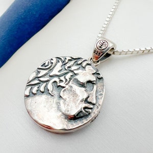 Ancient Half Shekel Tyre Coin Replica Pendant - Second Temple Era, 925 Sterling Silver Necklace Included.