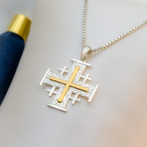 金メッキ クロスシンボル ネックレス 14Kゴールドメッキ925スターリングシルバー装飾クロスネックレス、宗教