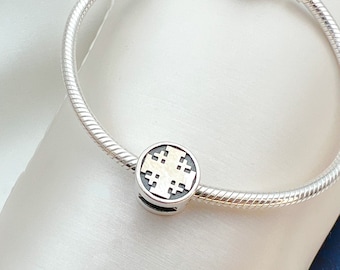 Sterling Silver Jerusalem Cross Charm, Pandora Compatible