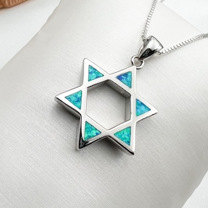 David Star with Opal (silver 925) Pendant