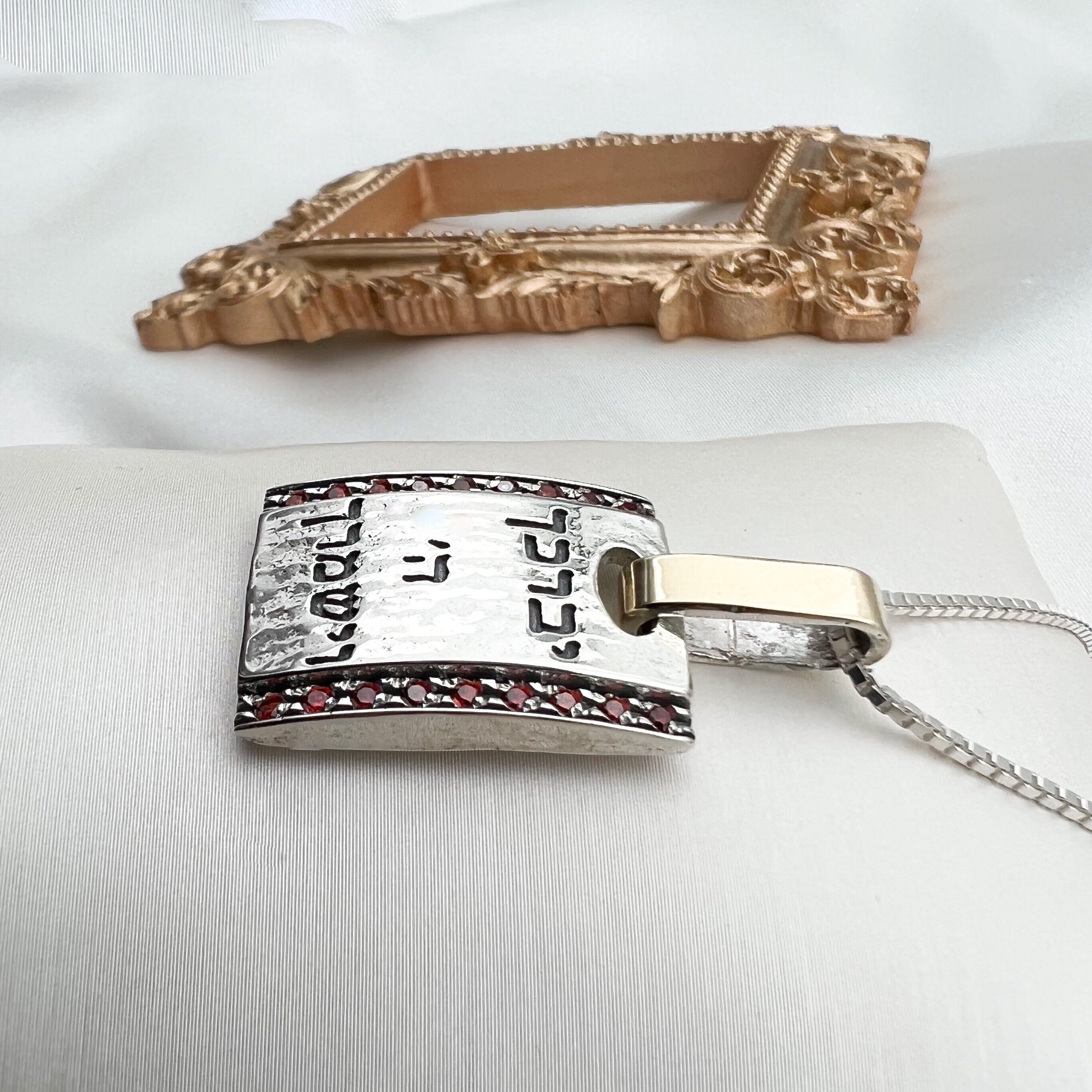 GOD Bless You and Protect You Pendant (silver 925 + 14k Gold