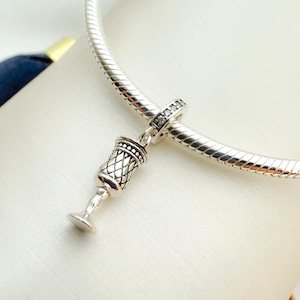 Wine Cup Charm for Pandora Bracelets | Unique Goblet Design | Sterling Silver 925