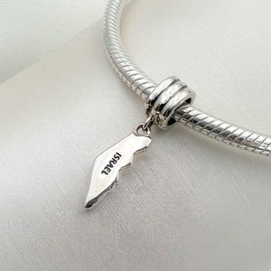 Israëlische elegantie: kaartbedel van sterling zilver 925 voor Pandora-armband – een unieke verbinding met de schoonheid van Israël.