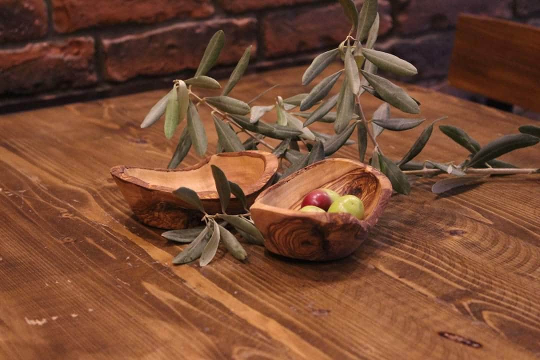 4 Sets of Olive wood Serving bowls for Nuts olives Handmade Wooden Gifts for Sister Girlfriend Husband Couples Housewarming