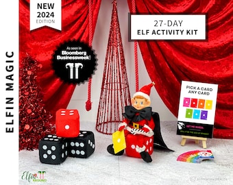 Elf Activity Advent | Festive Mischief Kit | Arrival Letter and Props | Holiday Antics and Ideas | Christmas Countdown | Advent Calendar