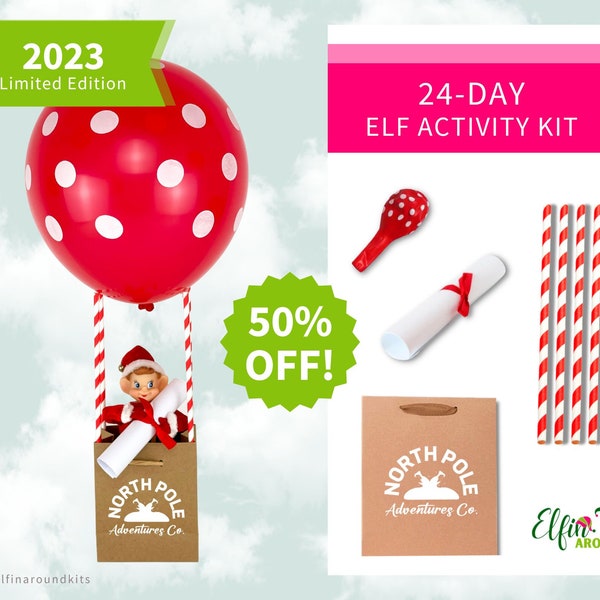 24-Day Christmas Elf Activity Kit | Elf Mischief Kit | Elf Props | Elf Antics | Elf Arrival Letter | Elf Ideas | Christmas Traditions