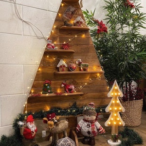 WOOD CHRISTMAS TREES with shelves| Holiday Trees | Decorative Trees