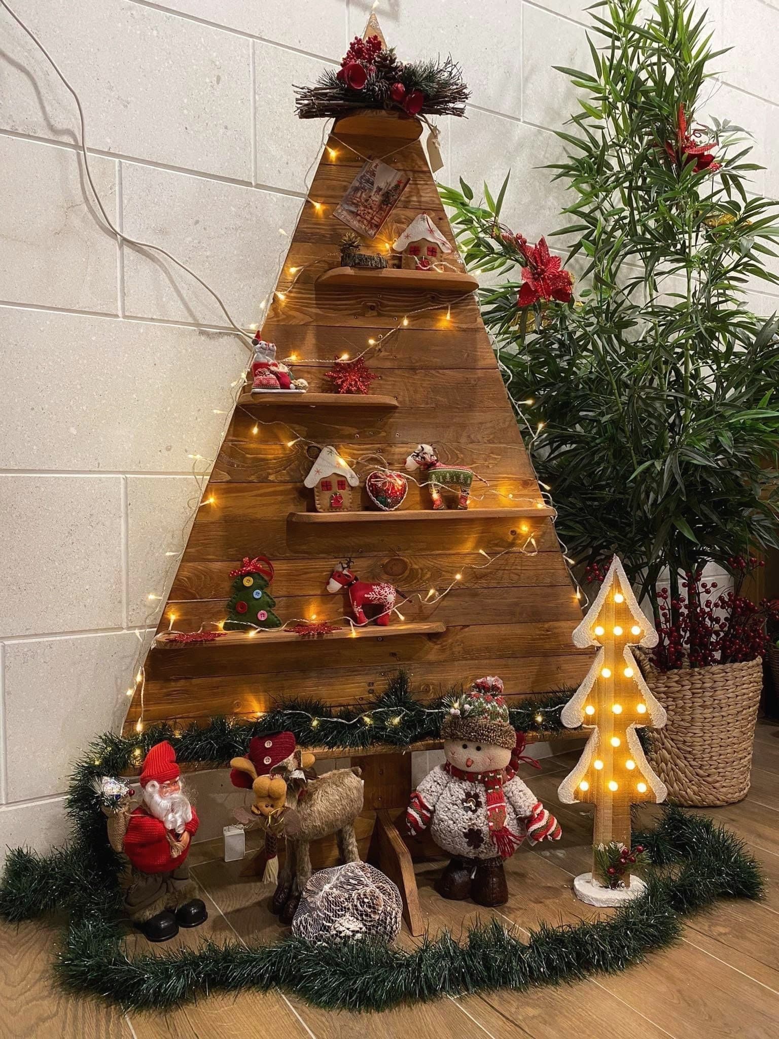 WOOD CHRISTMAS TREES With Shelves Holiday Trees Decorative Trees