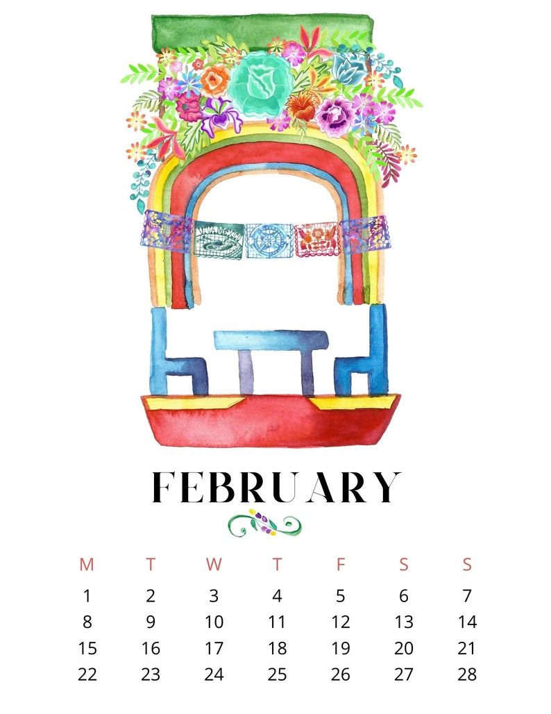 2021 Printable Mexican Themed Calendar | Etsy