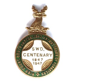 Ancient Order of Foresters, Southampton High Court centenary badge 1847 to 1947 Enamel Badge