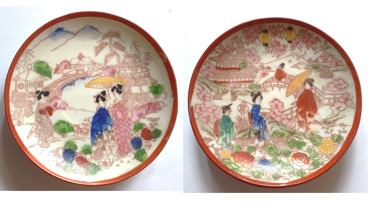 Vintage Japanese Satsuma Coffee Set of 8 Coffee Cups and Saucers Etsy