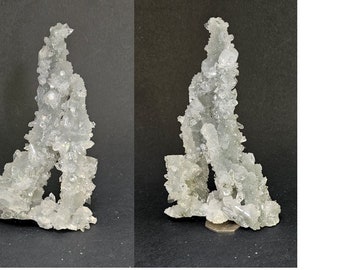 Beautifull Clear Apopohylite Stalactite on Chalcidony (Pune, India), [6", 15cm tall]