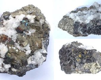 Interesting complex Pyrite, Chalcopyrite and Dolomite Specimen from the Huan Zala Mine in Peru
