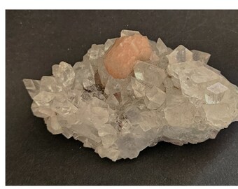 Lovely Single Stilbite Crystal on Clear Apophylite, Pune in India