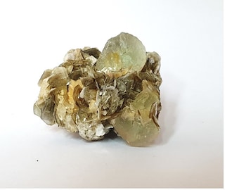 Green Flourite (florite) crystal on Muscovite from the Shigar Valley, Skardu, North Pakistan