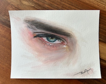 ジャンナ・ヴィトコフスカ作「目の絵」オリジナル油彩画 写実的な目 8