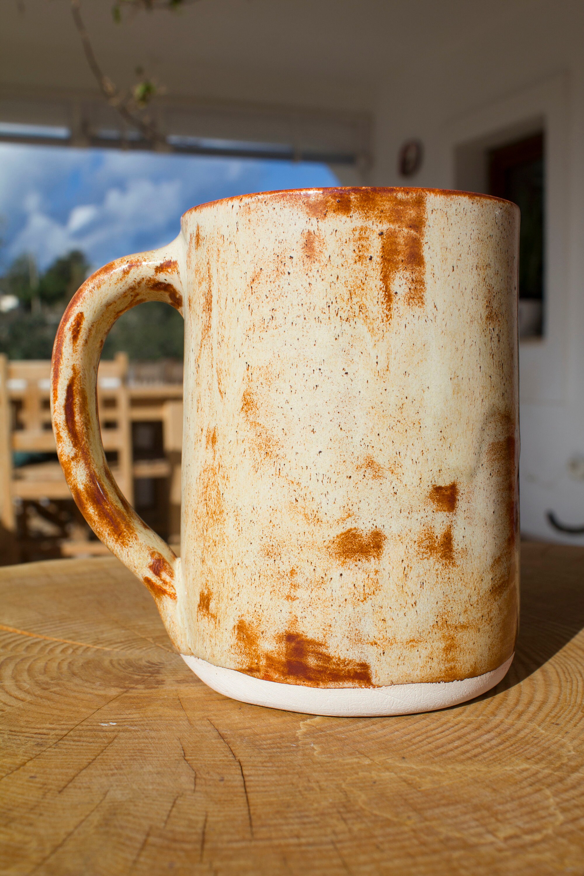 Ceramic vintage beer mug Old looking brown glaze 500ml large Etsy