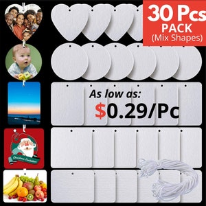 30x Sublimation Car Fresheners | Sublimation Felt Car Air Fresheners | Car Perfume Felt Blanks | Car Freshies 5 shape x 6 pcs each = 30 Pcs