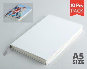 10x Pack_ A5 Size Sublimation Blank Journal | Sublimation Diary | Sublimation Journal | Sublimation Notebook |Sublimate Journal Blank