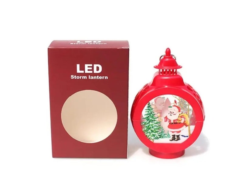 Sublimation Blank LED Lantern for Christmas Halloween Custom Decoration Lanterns with Battery Double-sided Garden Desk Lamps Red