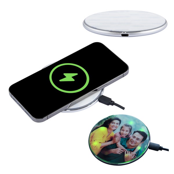 Sublimation Blank Wireless Phone Charger | Wireless Charger with Printable Tempered Glass | Custom Phone Charger