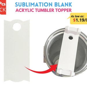 Paquete de 10 adornos para vasos de acrílico en blanco para sublimación de 40 oz, etiquetas con nombre personalizadas para Stanley, placas con nombre personalizadas, accesorios para Stanley Cup