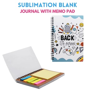 Sublimation Blank Spiral Journal with Memo Pads - A5 Size | Sublimation Notebook | Personalized Spiral Journal Memo Pads