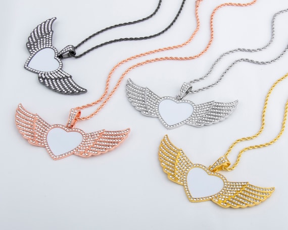 Wings Photo necklace- Sublimation Blank