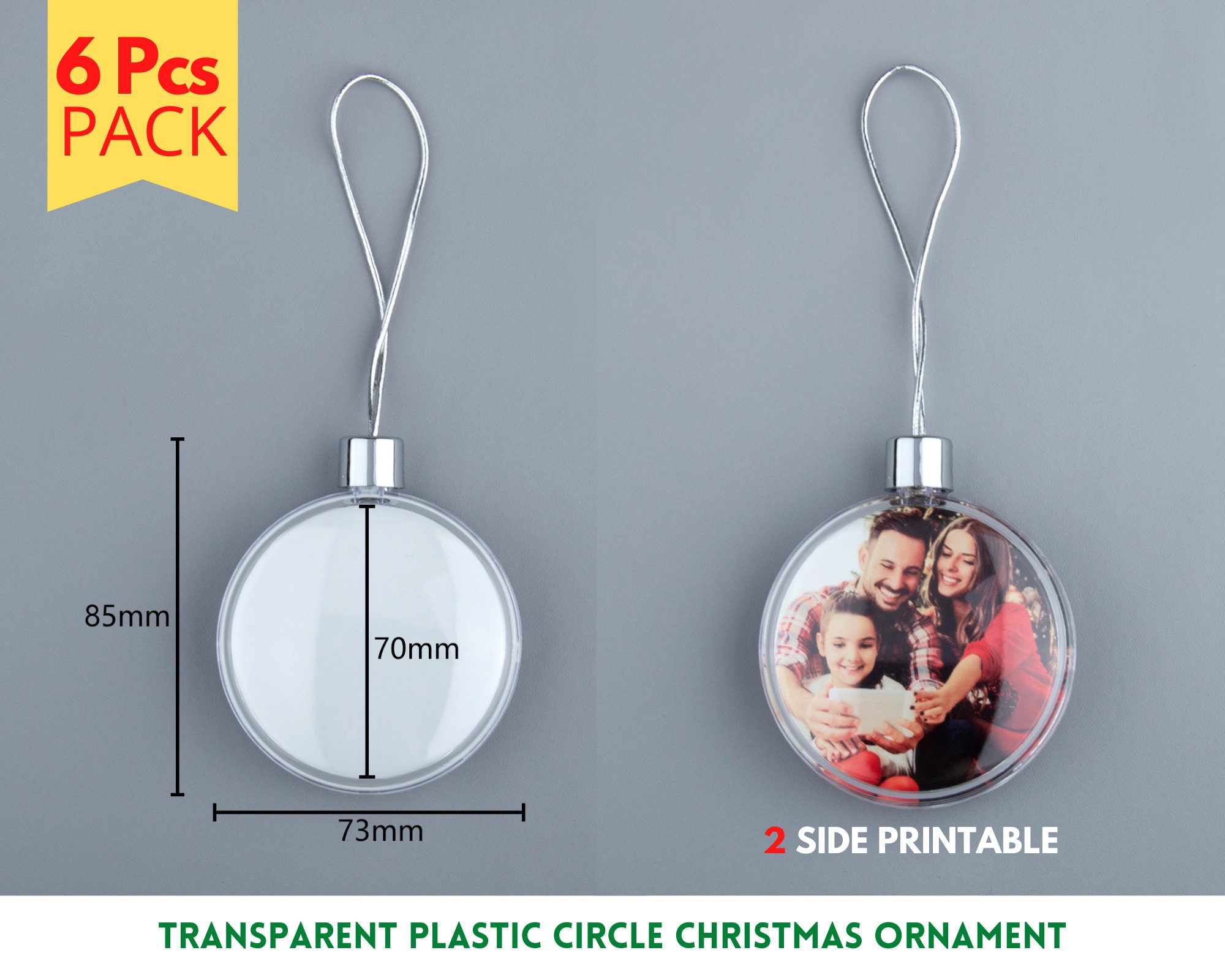 Personalized Clear Christmas Ornament/clear Plastic Ornaments 